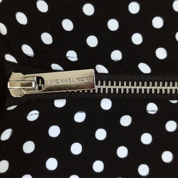 Michael Kors Black and White Polka Dot Bomber Jacket - Picture 9 of 11